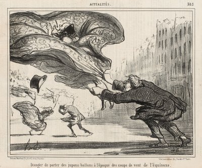 Fare for at bære ballonunderkjoler på tidspunktet for stormen ved jævndøgn, offentliggjort 3. april af Honoré Daumier