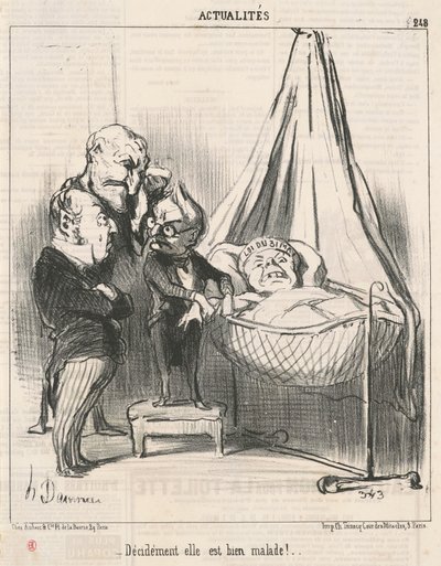 Definitivt er hun meget syg! af Honoré Daumier