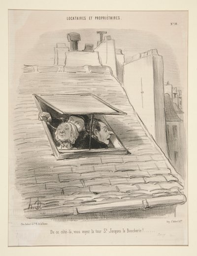 Fra denne side kan du se St. Jacques la Boucherie-tårnet! af Honoré Daumier