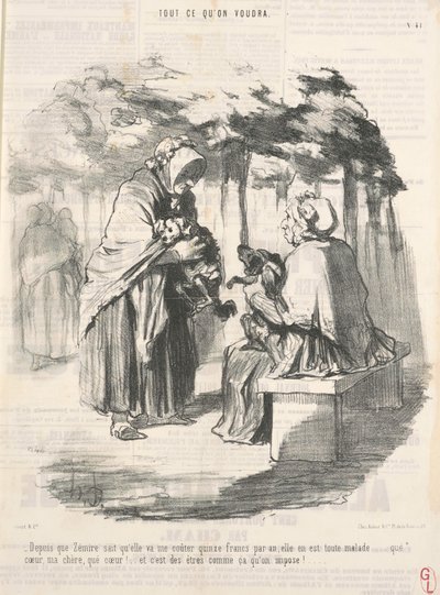 Lige siden Zémire vidste, at hun ville koste mig femten francs... af Honoré Daumier