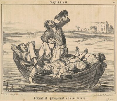 Glædeligt ned ad livets flod af Honoré Daumier