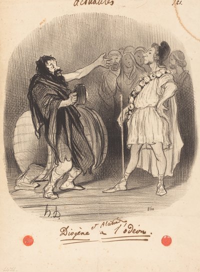 Diogenes og Alcibiades ved Odéon af Honoré Daumier