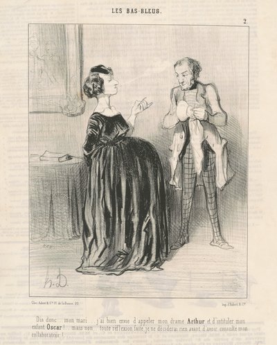 Sig det ... min mand ... jeg vil virkelig kalde mit drama ... af Honoré Daumier