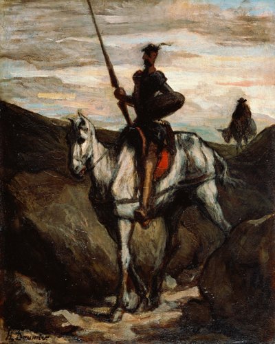 Don Quijote i bjergene af Honoré Daumier