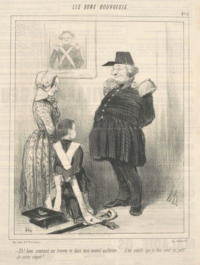 Hej! Hvordan kan du lide mig i min nye uniform... af Honoré Daumier