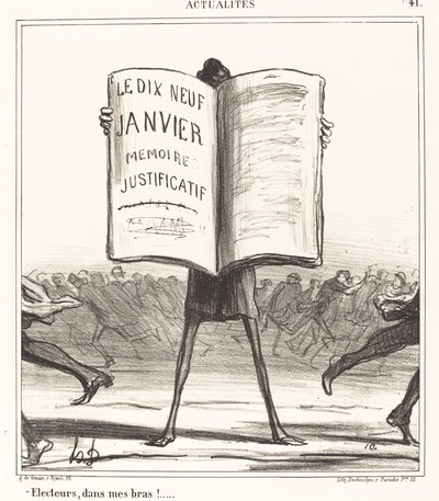 Vælgere, i mine arme!... af Honoré Daumier