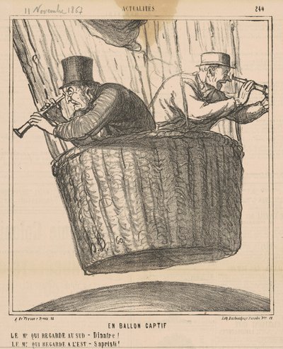 I fanget ballon af Honoré Daumier