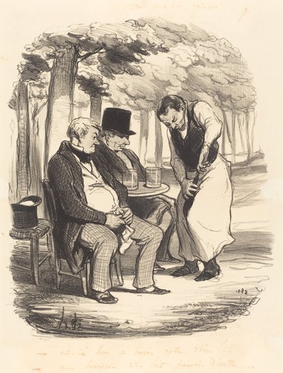 Er den i det mindste god din vin!... af Honoré Daumier