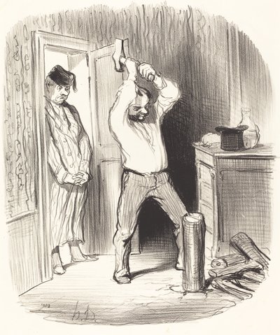 Er det gud tilladt at kløve træ... af Honoré Daumier
