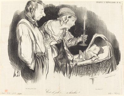 Er han smuk!... denne kerub!... af Honoré Daumier