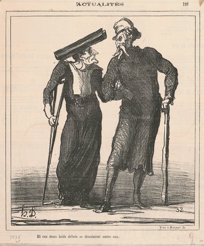 Og disse to grimme affald lå øde mellem dem af Honoré Daumier
