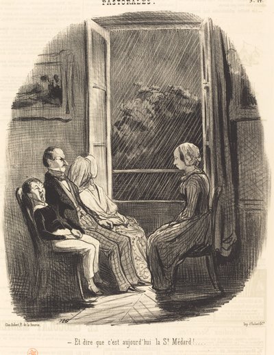 Og at tro, at i dag er Saint-Médard! af Honoré Daumier