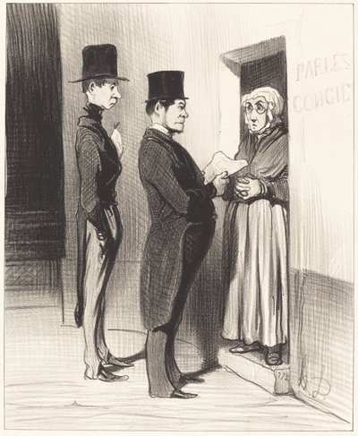 Og taler til dens dør således erklæret... af Honoré Daumier