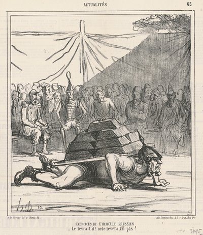 Øvelser af den preussiske Hercules af Honoré Daumier