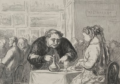Udstilling af kunst: ved kærligheden til kunst og koteletbuffet. af Honoré Daumier
