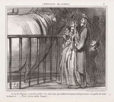 Udstilling af dyr: Pl. 5, Ko-elefanten, ny variant.... af Honoré Daumier