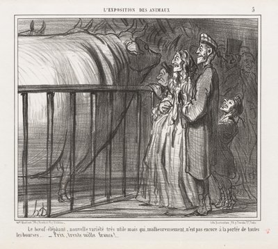 Udstilling af dyr: ko-elefanten, ny variant af Honoré Daumier