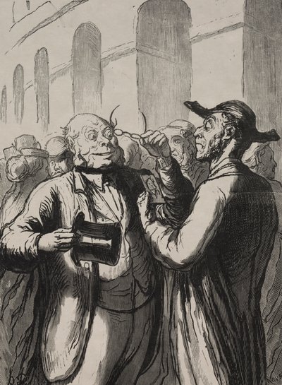 Verdensudstilling: Inspektionen af ​​fotografier ved drejekorserne.... af Honoré Daumier