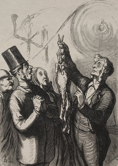 Verdensudstilling: om ti minutter har du en gibelotte og en hat. af Honoré Daumier