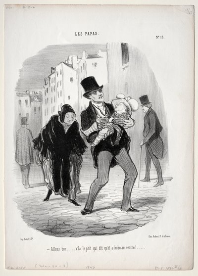 Fædre, tavle 13: Kom med, kære..., 1847. af Honoré Daumier
