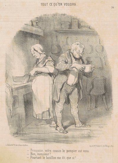 Francois, din fætter brandmanden kom... af Honoré Daumier