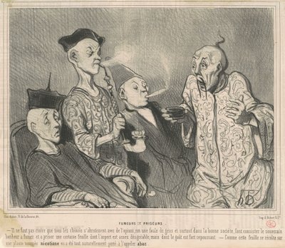 Rygere og snuffere af Honoré Daumier