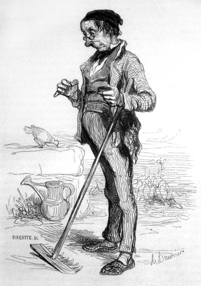 Pensionist til havearbejde af Honoré Daumier