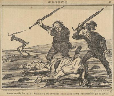Stort oprør af Montfaucon-rotterne... af Honoré Daumier