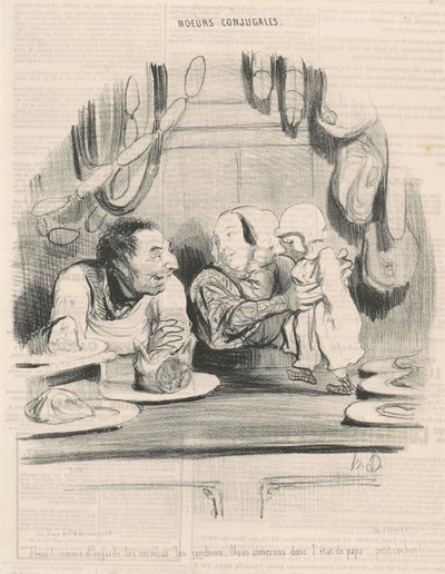 Eh! Når han ser på hjernen ... af Honoré Daumier