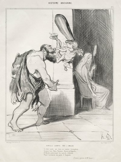 Herkules tæmmet af kærlighed af Honoré Daumier