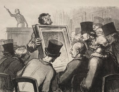 Hotel Bouillon: Billedentusiaster. af Honoré Daumier