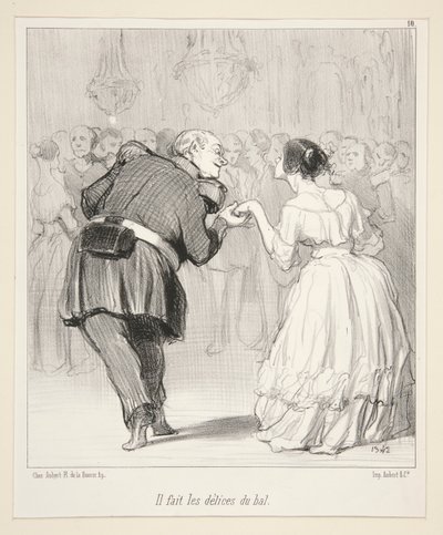 Han laver boldens fornøjelser., fra Les Banqueteurs af Honoré Daumier