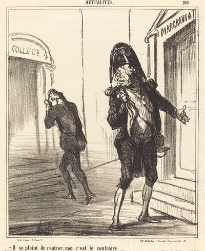 Han klager over at komme hjem... af Honoré Daumier