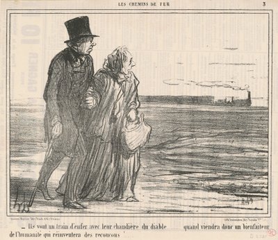 De kører i rasende fart... af Honoré Daumier