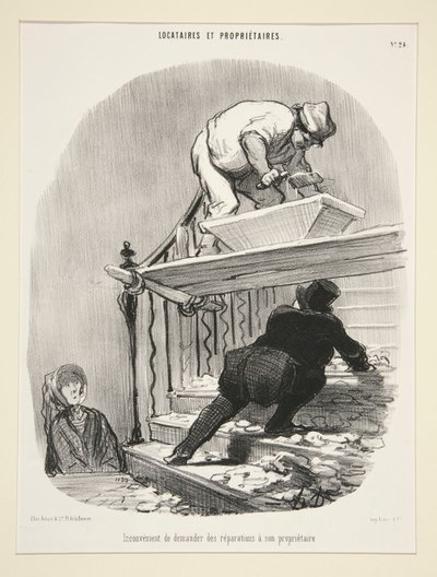 Ulejligheden ved at bede om reparationer fra din udlejer, fra lejere og ejere af Honoré Daumier