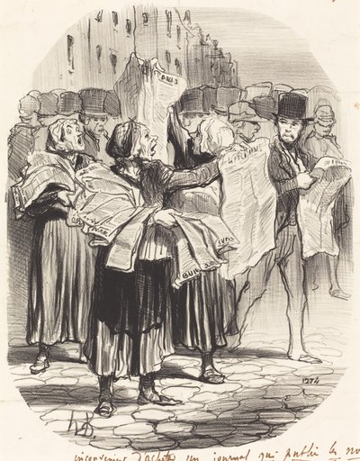 Ulempen ved at købe en avis... af Honoré Daumier