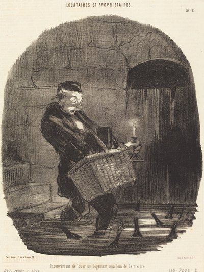 Ulempe ved at leje... ikke langt fra en flod af Honoré Daumier