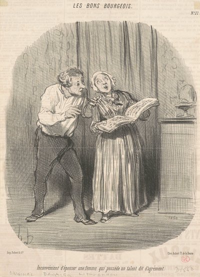 Ulempe ved at gifte sig med en kvinde, der har talent for fornøjelse af Honoré Daumier