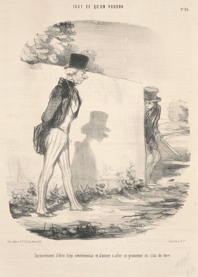 Ulempen ved at være for sentimental... af Honoré Daumier