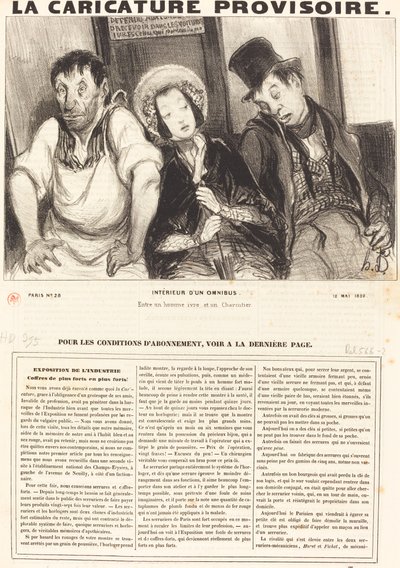 Interiør af en omnibus af Honoré Daumier