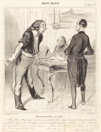 Inventar hos en enkemand af Honoré Daumier