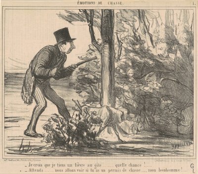 Jeg tror, ​​jeg holder en hare... af Honoré Daumier