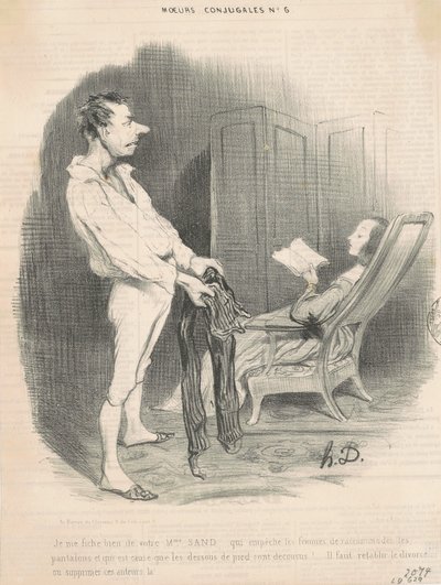 Jeg er ligeglad med din fru Sand... af Honoré Daumier