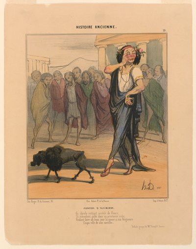 Youth of Alcibiades, plade 19 fra den antikke historie af Honoré Daumier