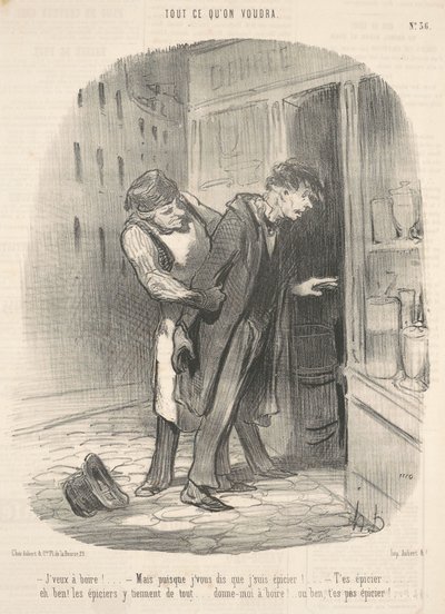 Jeg vil drikke! Men siden jeg fortæller dig... af Honoré Daumier