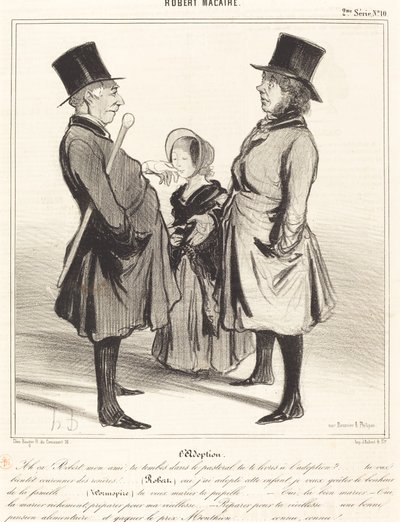 Adoption - Ah! Robert, min ven... af Honoré Daumier