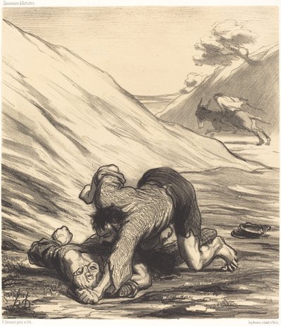 Æslet og de to tyve af Honoré Daumier