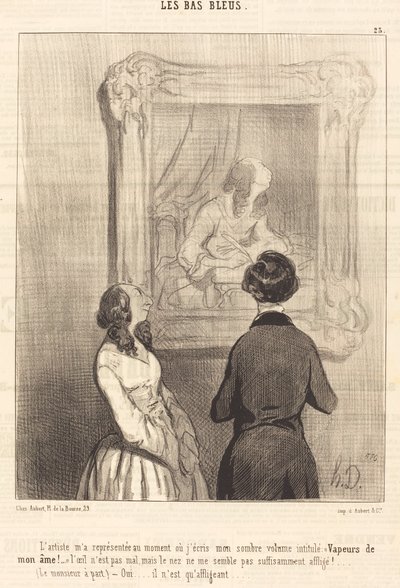 Kunstneren repræsenterede mig, mens jeg skriver af Honoré Daumier