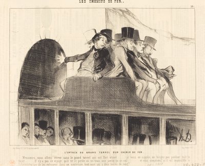 Indgangen til den store tunnel på en jernbane af Honoré Daumier