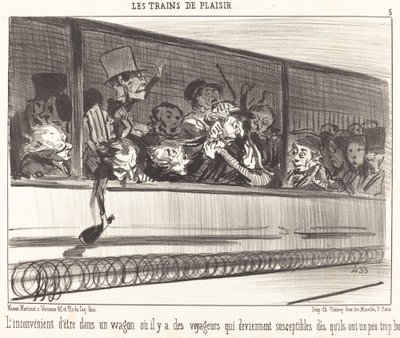 Ulempen ved at være i en vogn... af Honoré Daumier